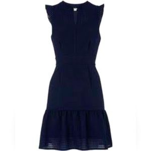 Whistles navy ruffle dress, size US 12
